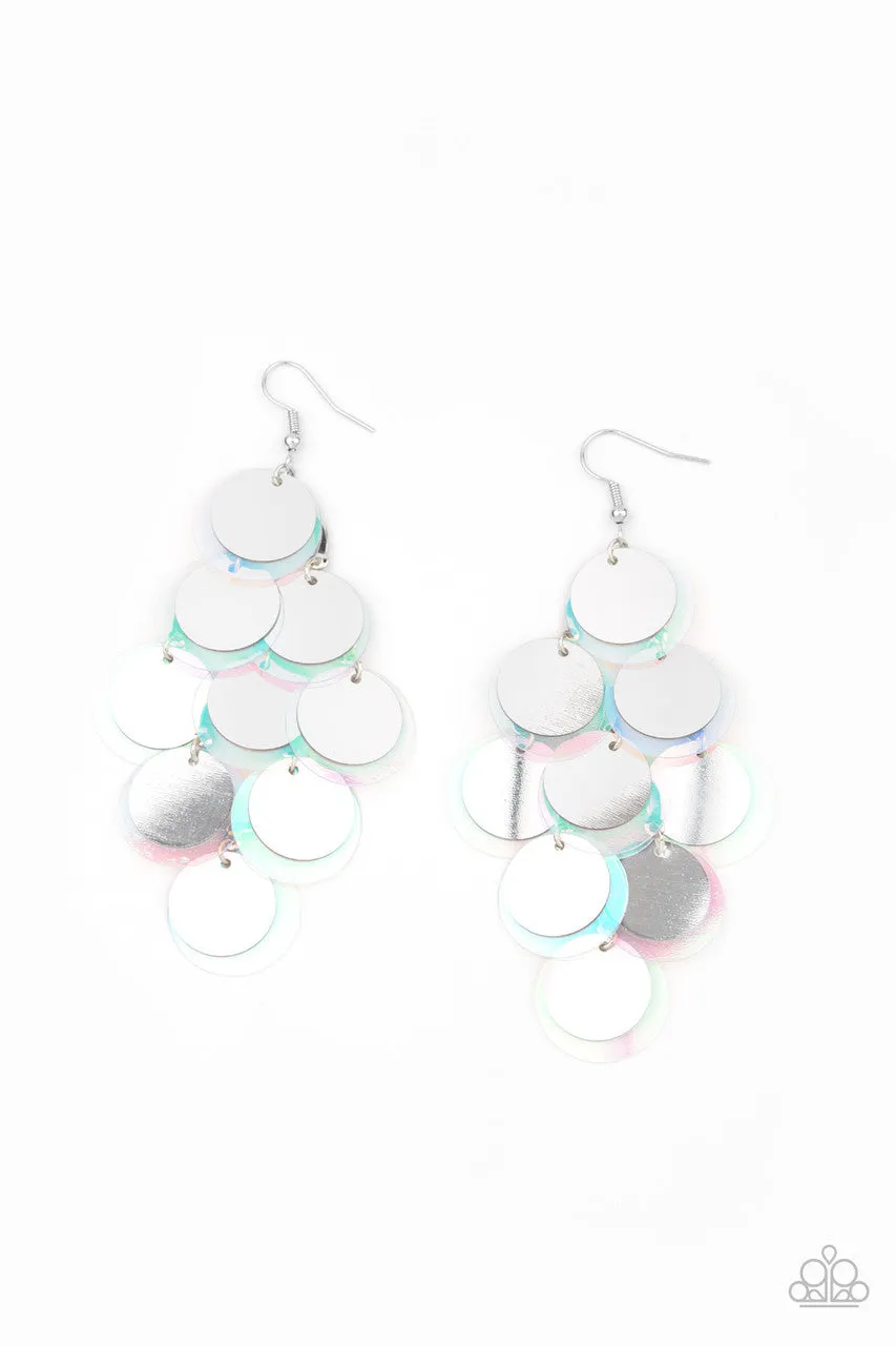 Sequin Seeker Silver Paparazzi Earrings