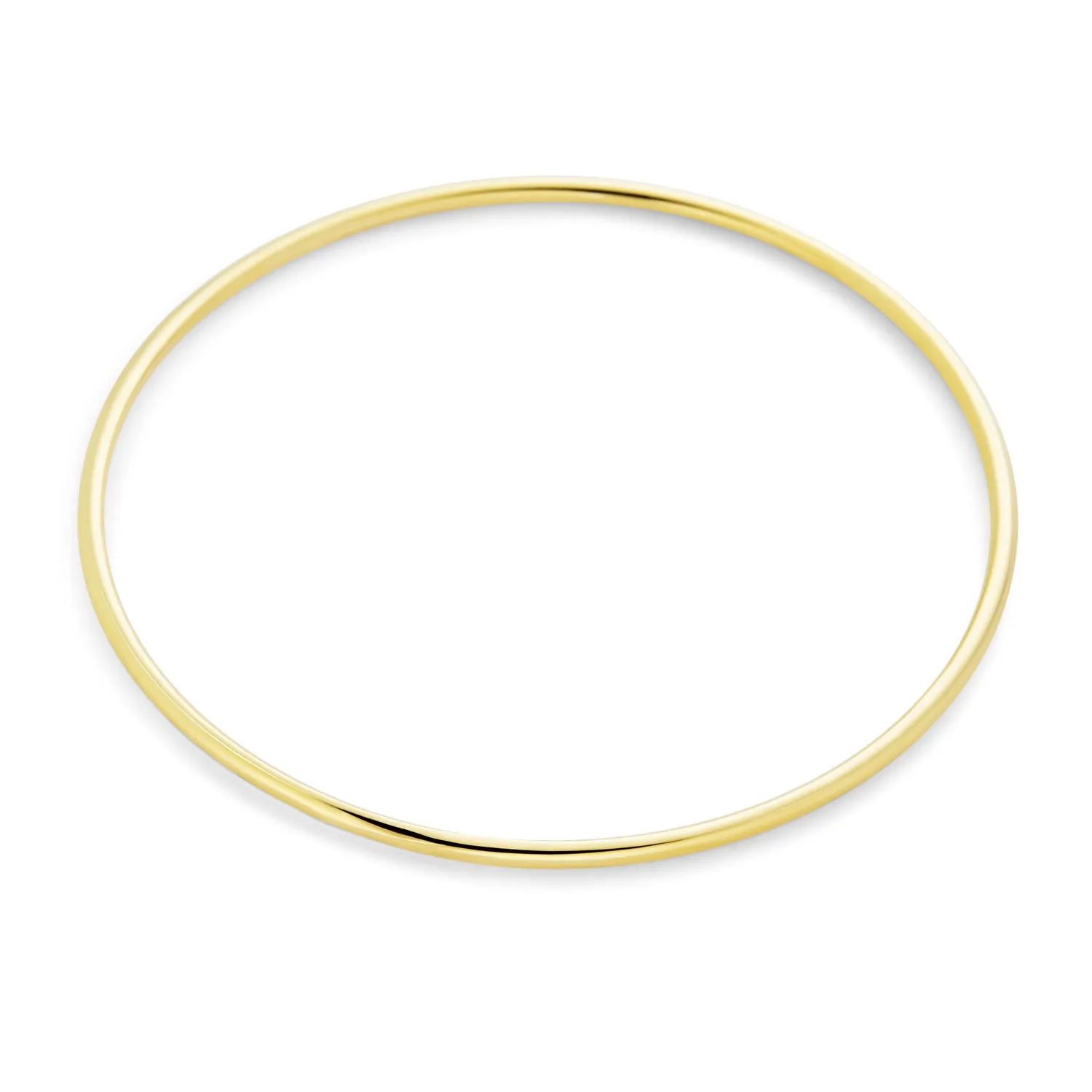 Set of 3 Simple Thin Twist Stacking Bangle Round Yellow Gold Plated 2.5MM