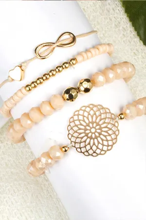 Set Of Beaded Infinity Bracelets