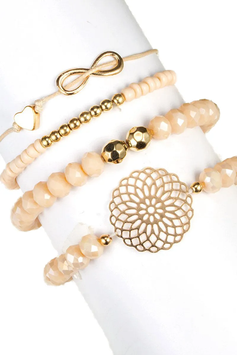 Set Of Beaded Infinity Bracelets