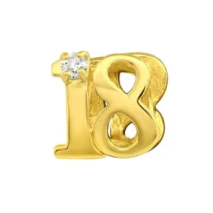 Silver Gold 18 Birthday Charm Bead