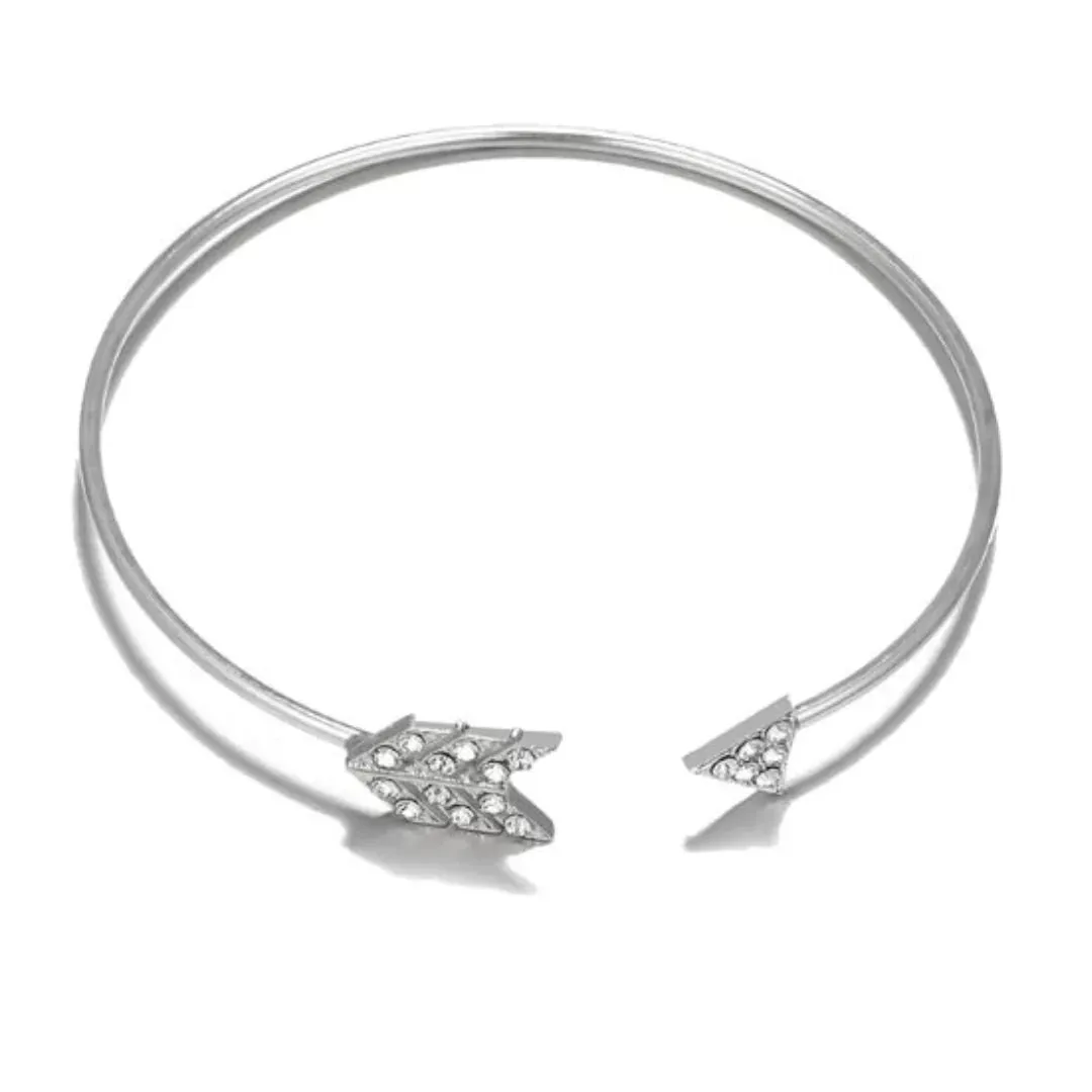 Silver Stacked Bracelet Set Of 5 - 2 Elegant Cuffs & 3 Charming Bracelets For Fashion Forward Style