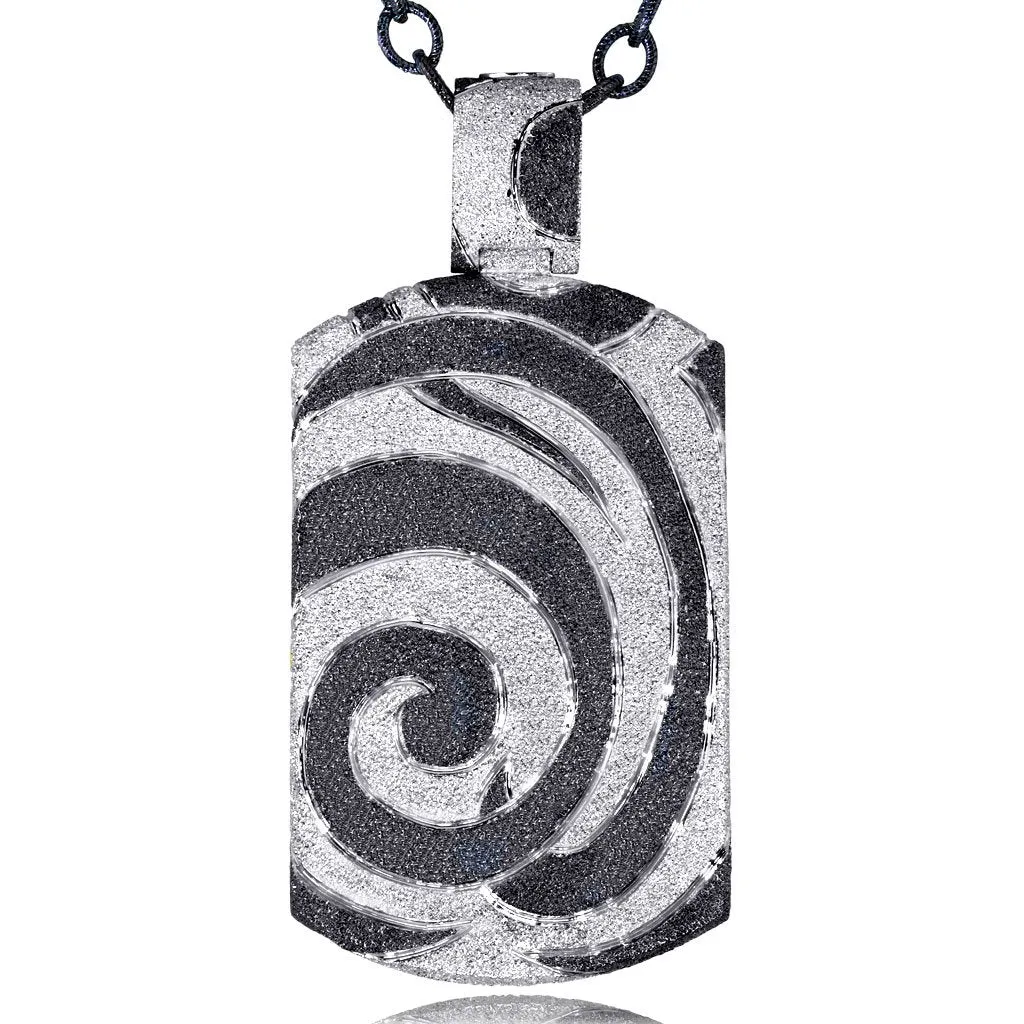 Silver Swirl Tag Pendant/Necklace