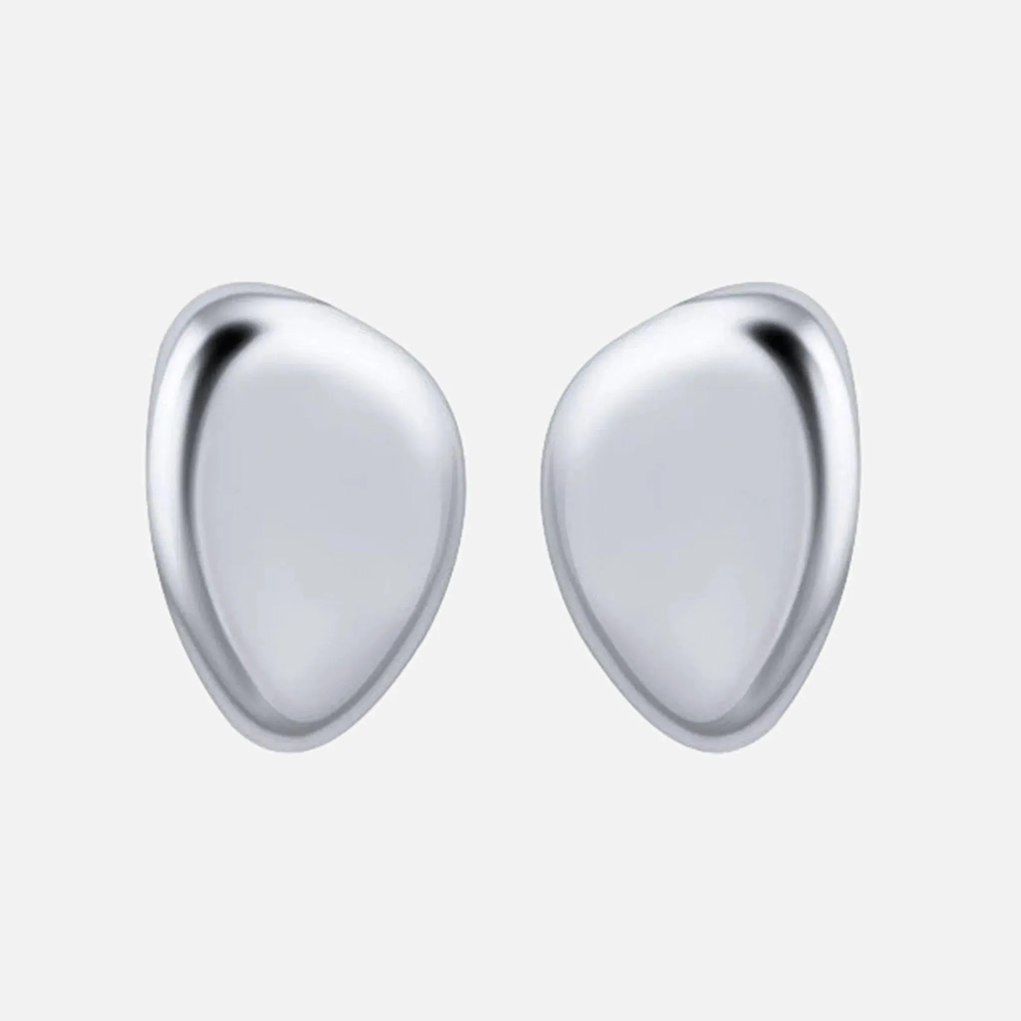 Small Oval Earrings, Silver