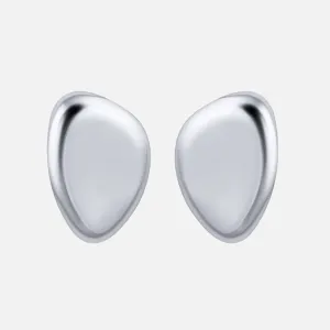 Small Oval Earrings, Silver