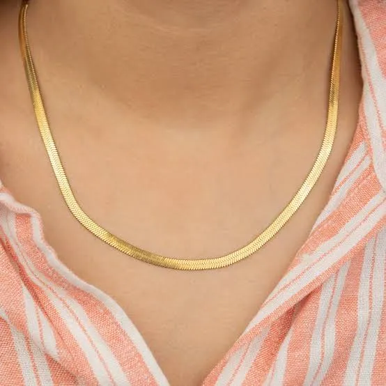 Snake Chain   Heart Vintage Chain Necklace Gold Plated Combo