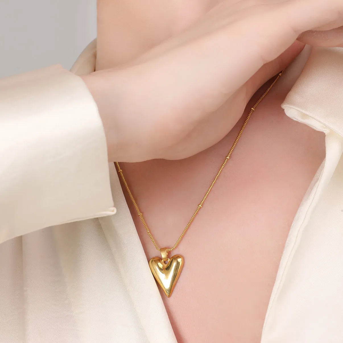 Snake Chain   Heart Vintage Chain Necklace Gold Plated Combo