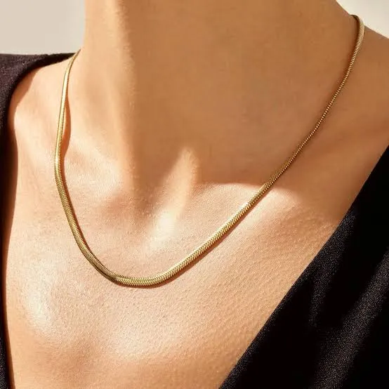 Snake Chain   Heart Vintage Chain Necklace Gold Plated Combo