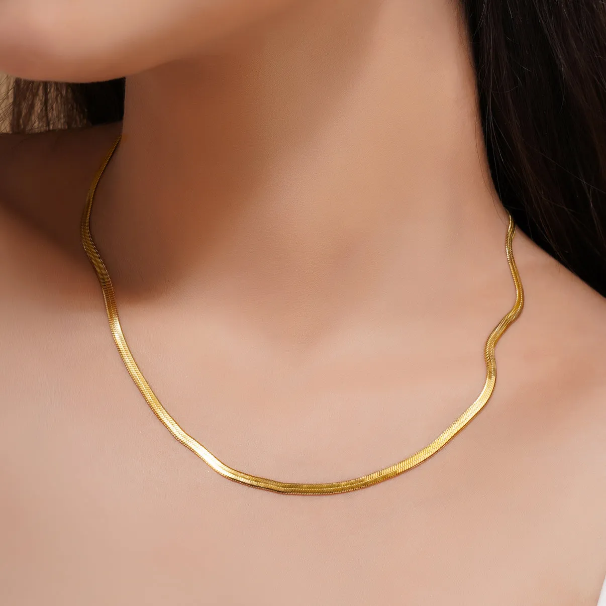 Snake Chain   Heart Vintage Chain Necklace Gold Plated Combo