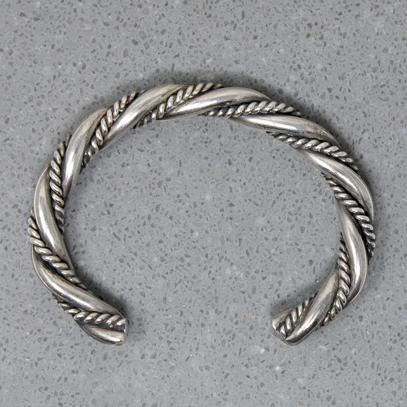 So Meta Twist within a Twist Coin Silver Cuff