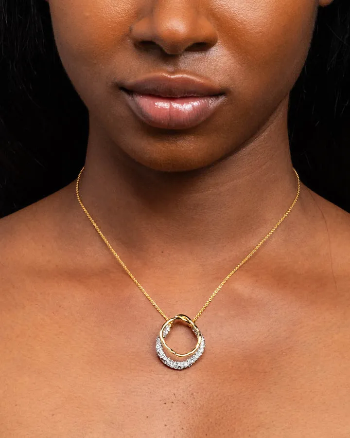 Solanales Gold Crystal Orbit Necklace