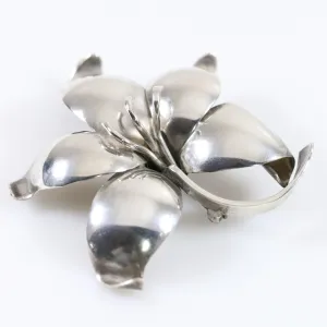 SOLD OUT: Vintage Danish E Dagsted Sterling Silver Jewelry | Floral Modernist Mid-Century Brooch
