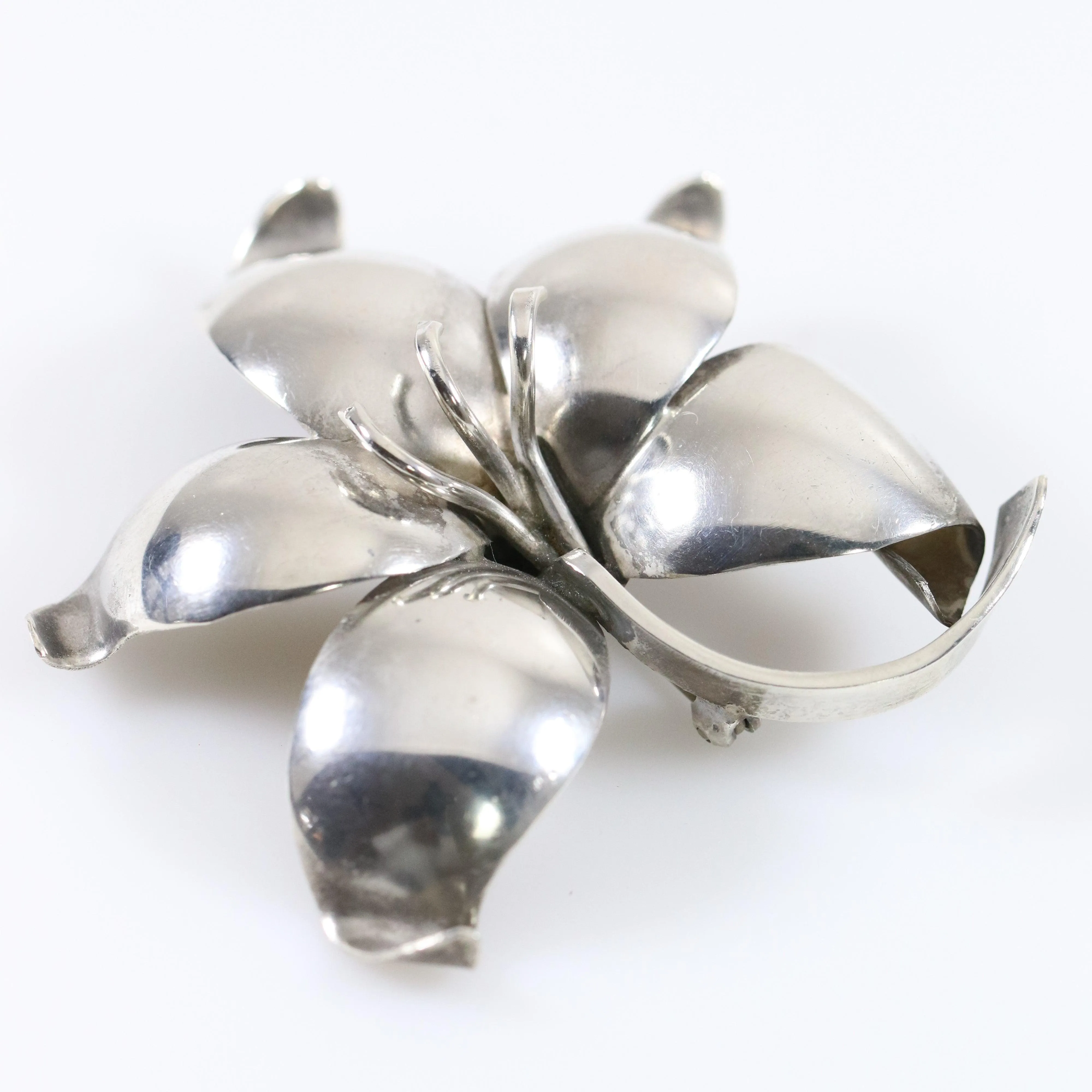 SOLD OUT: Vintage Danish E Dagsted Sterling Silver Jewelry | Floral Modernist Mid-Century Brooch