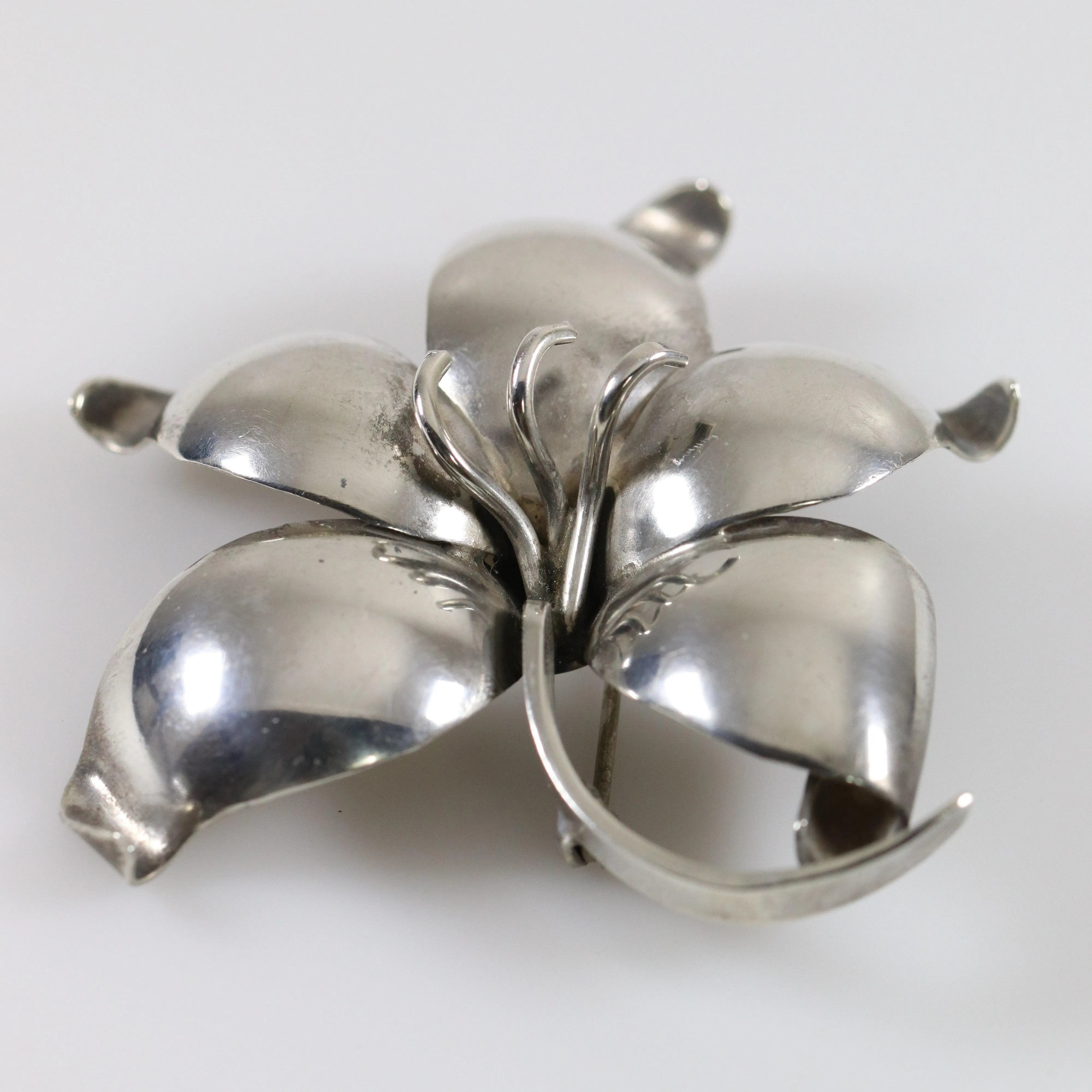SOLD OUT: Vintage Danish E Dagsted Sterling Silver Jewelry | Floral Modernist Mid-Century Brooch