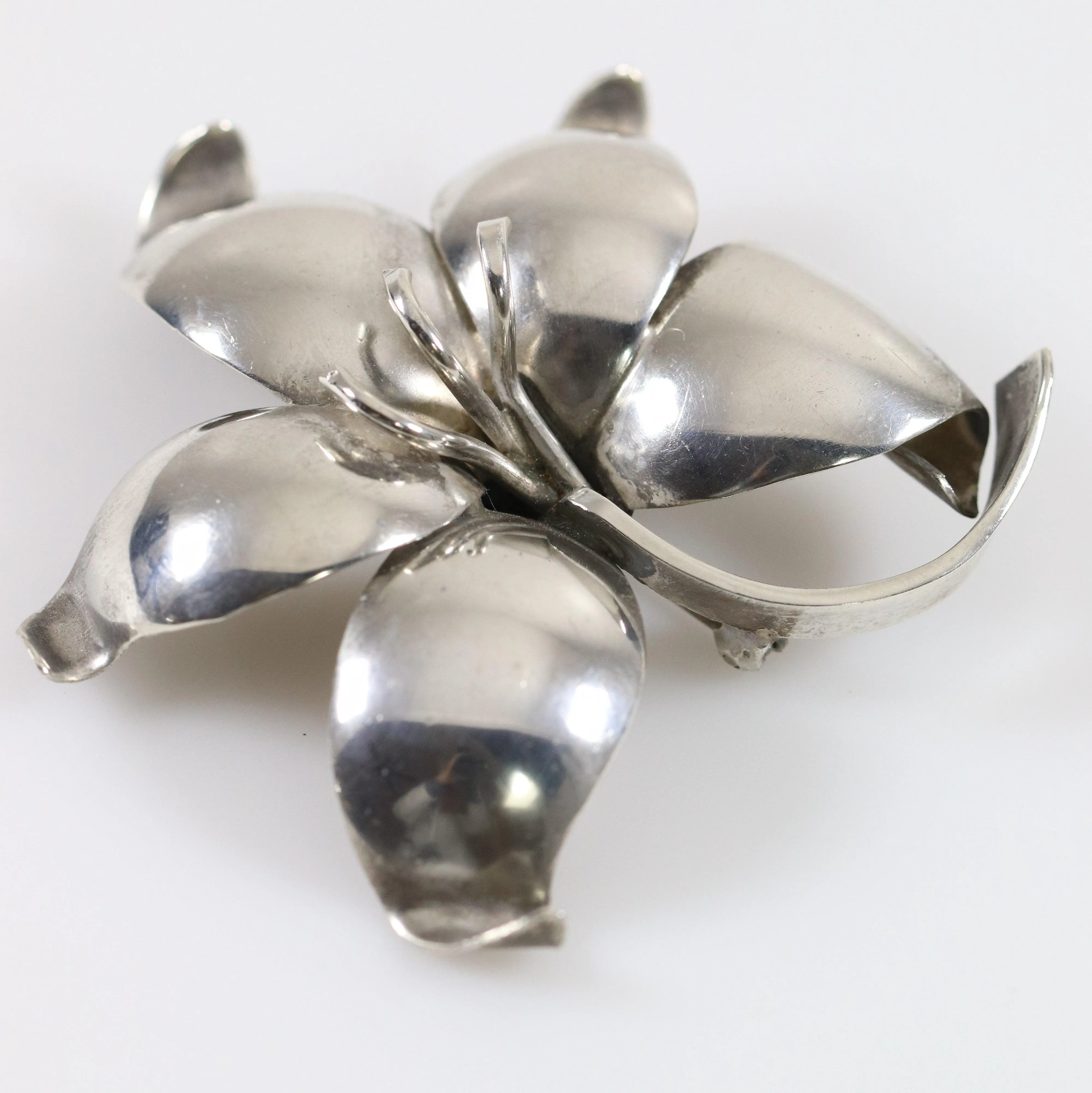 SOLD OUT: Vintage Danish E Dagsted Sterling Silver Jewelry | Floral Modernist Mid-Century Brooch
