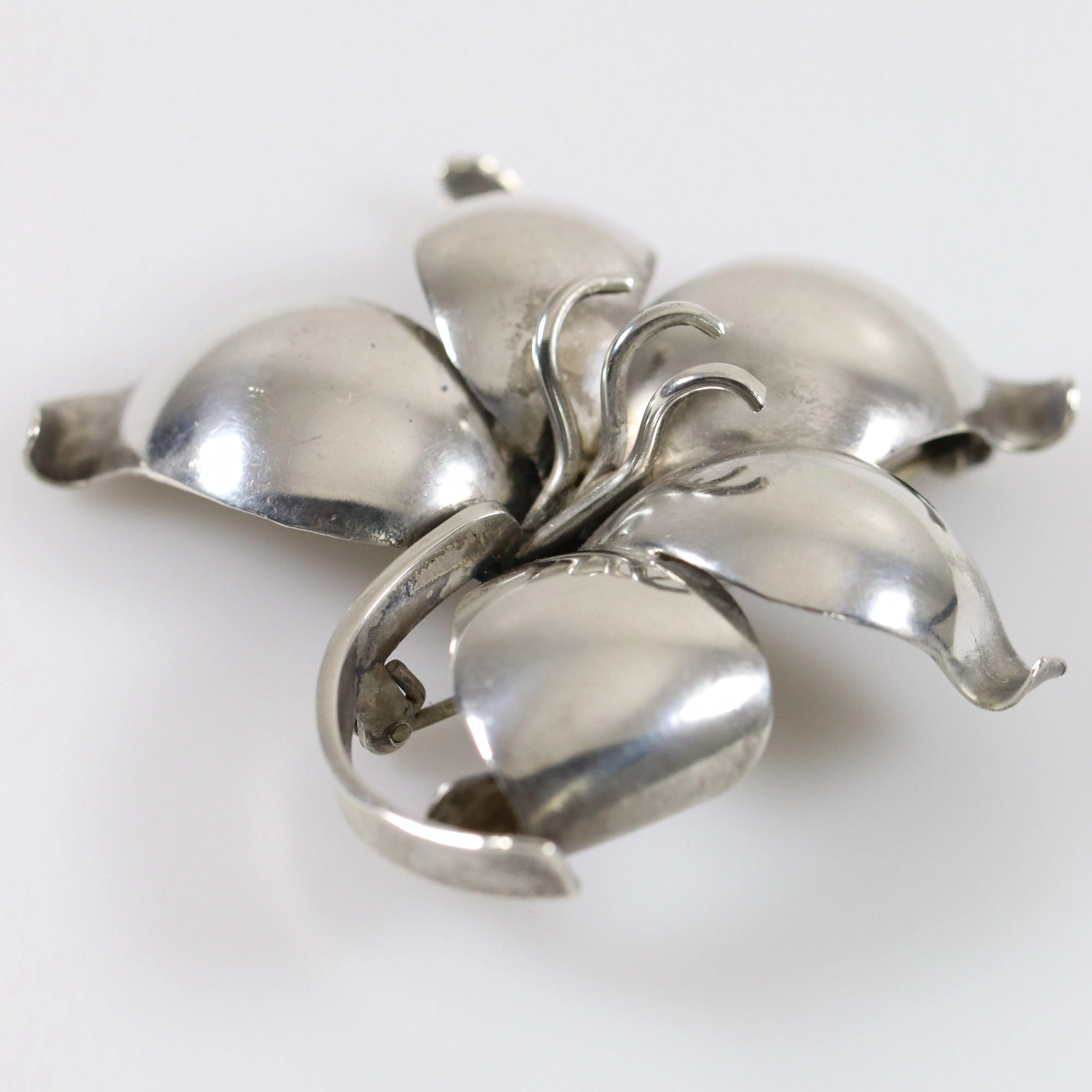 SOLD OUT: Vintage Danish E Dagsted Sterling Silver Jewelry | Floral Modernist Mid-Century Brooch