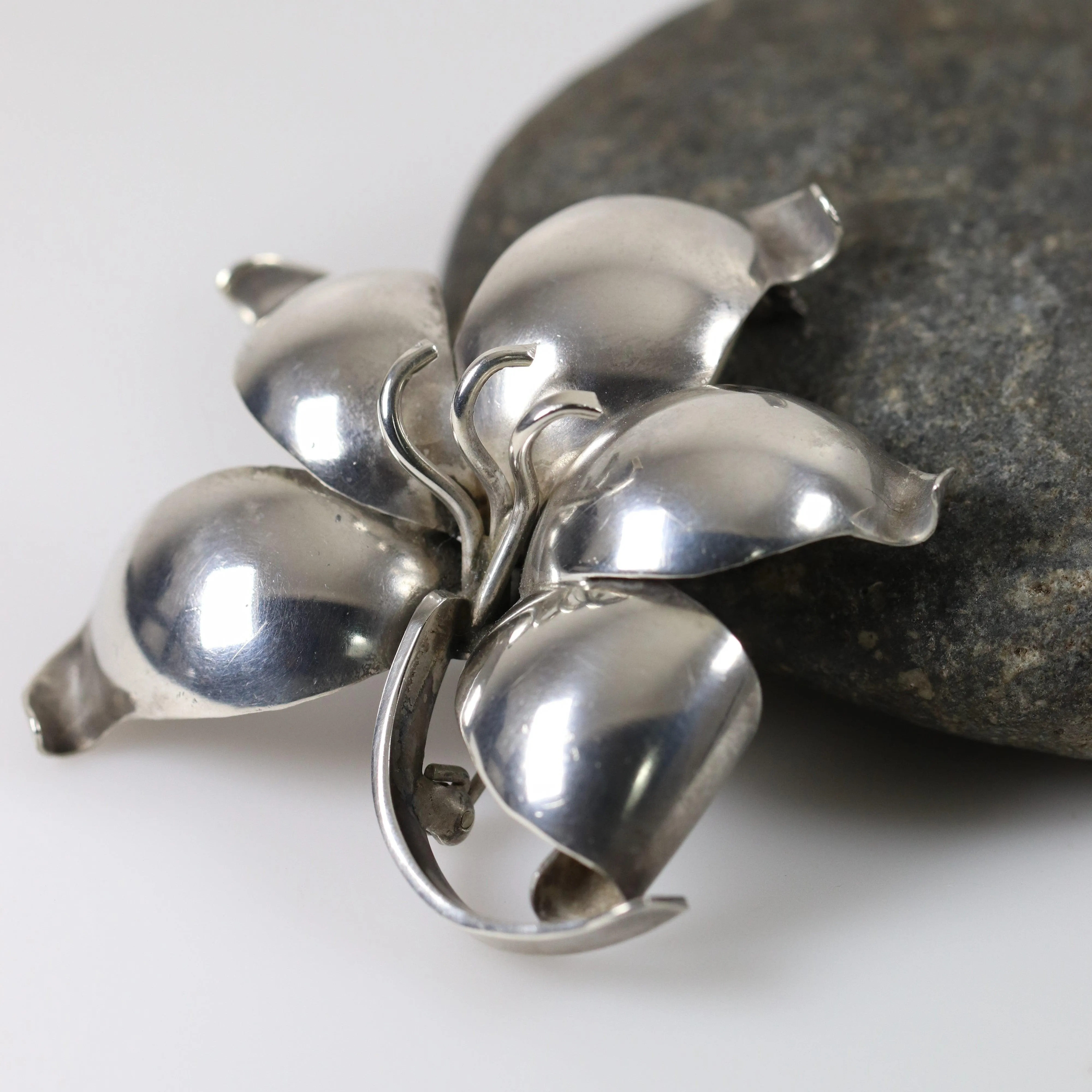 SOLD OUT: Vintage Danish E Dagsted Sterling Silver Jewelry | Floral Modernist Mid-Century Brooch