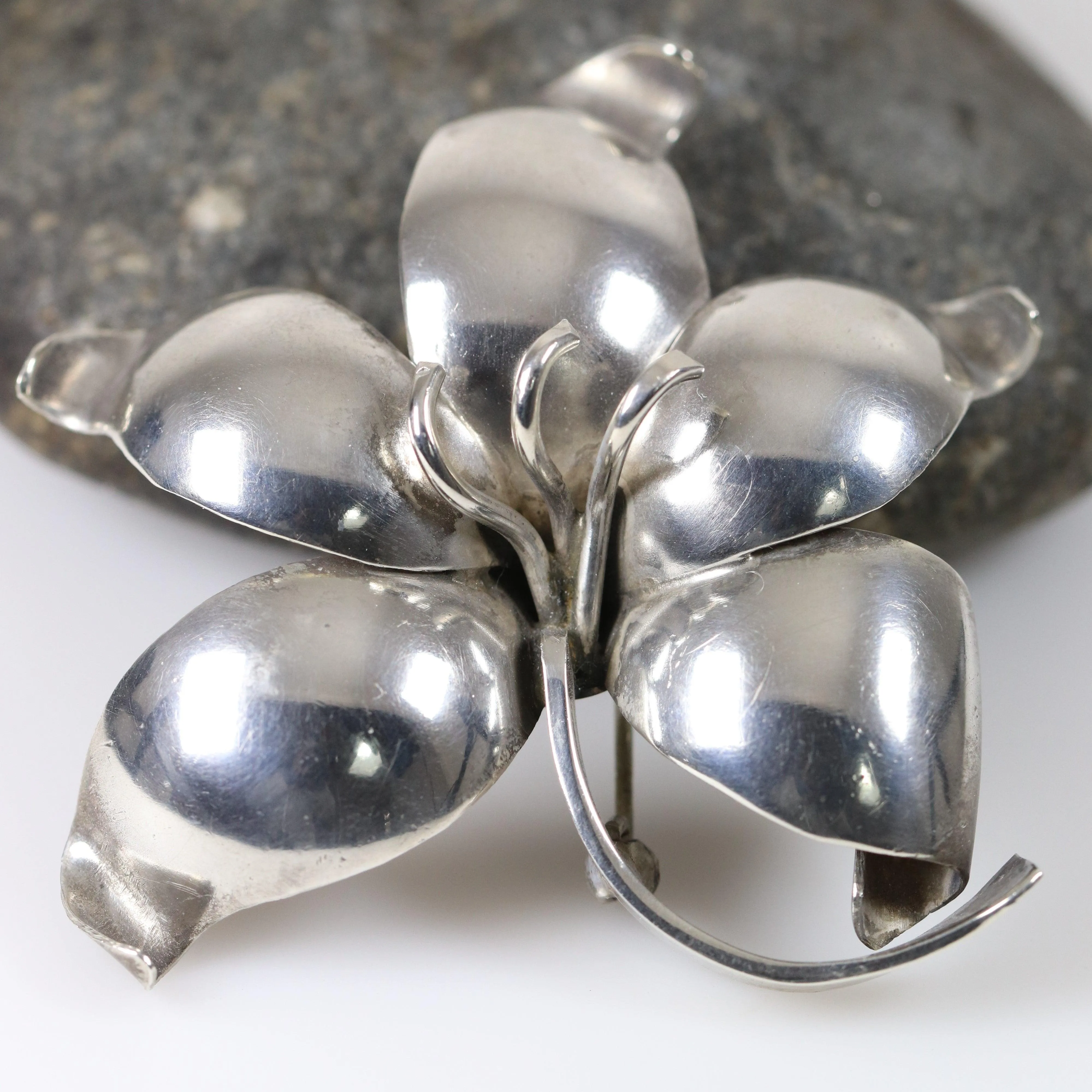 SOLD OUT: Vintage Danish E Dagsted Sterling Silver Jewelry | Floral Modernist Mid-Century Brooch