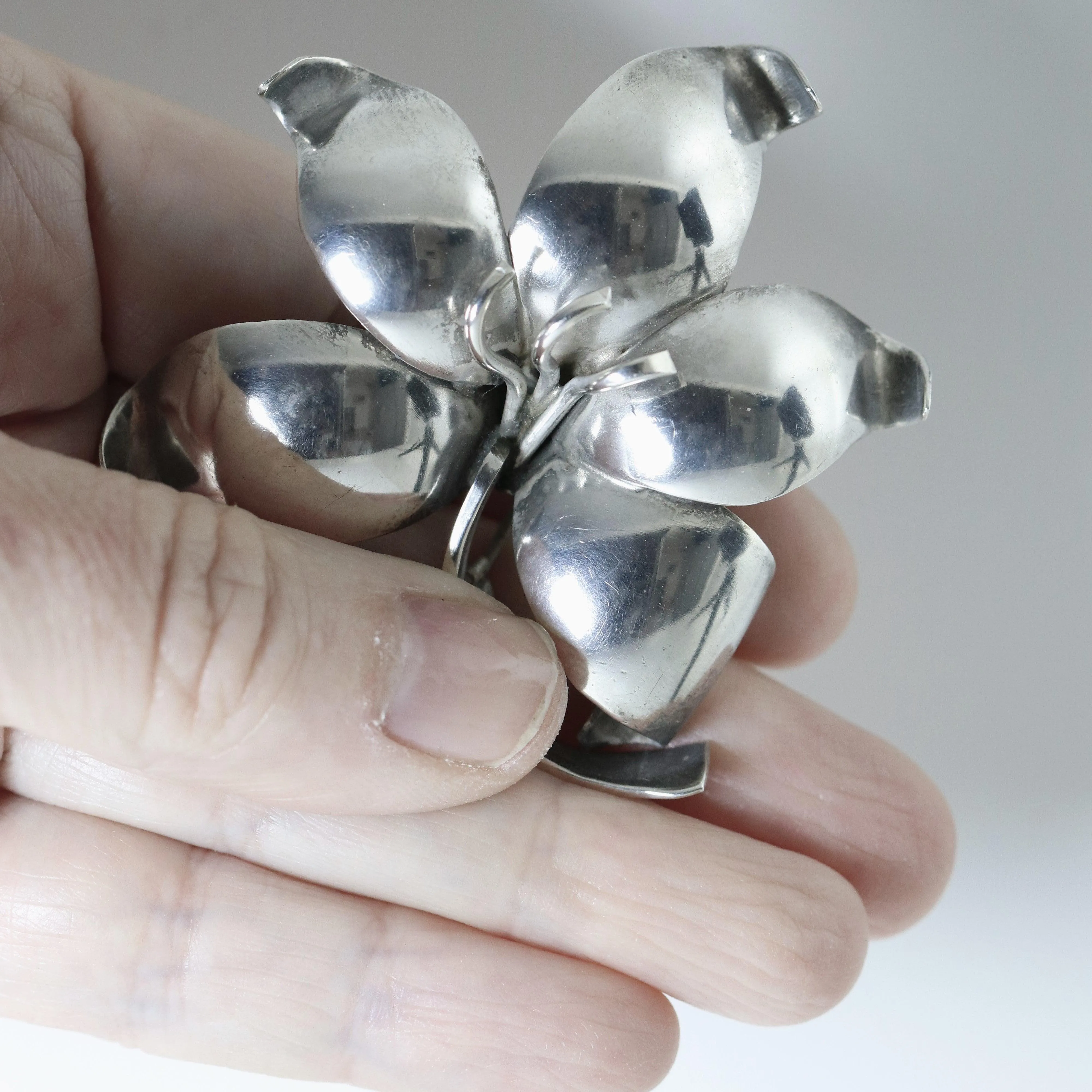SOLD OUT: Vintage Danish E Dagsted Sterling Silver Jewelry | Floral Modernist Mid-Century Brooch