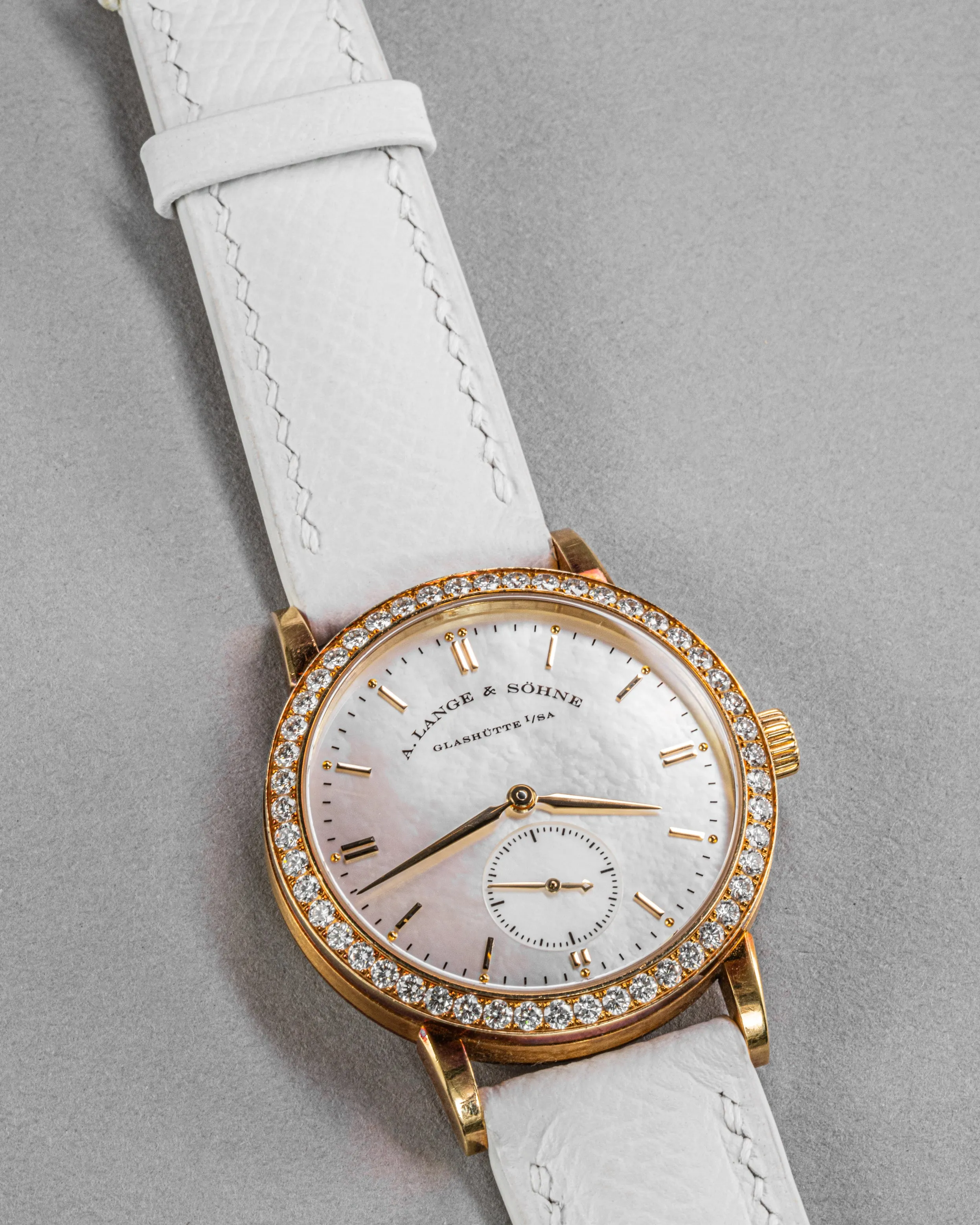 Solitaire Universal Straps in Snow White Epsom for Alange & Sohne