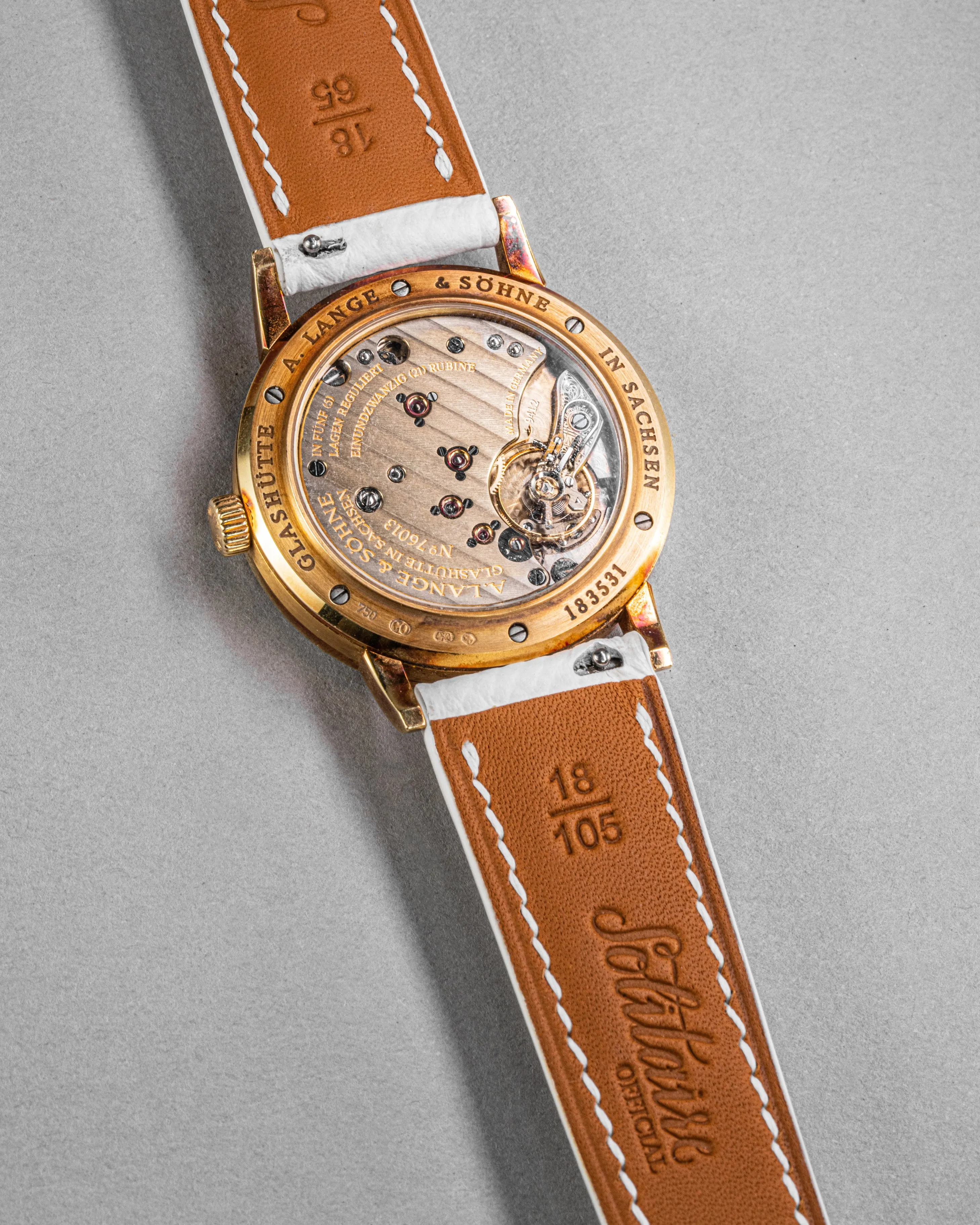 Solitaire Universal Straps in Snow White Epsom for Alange & Sohne