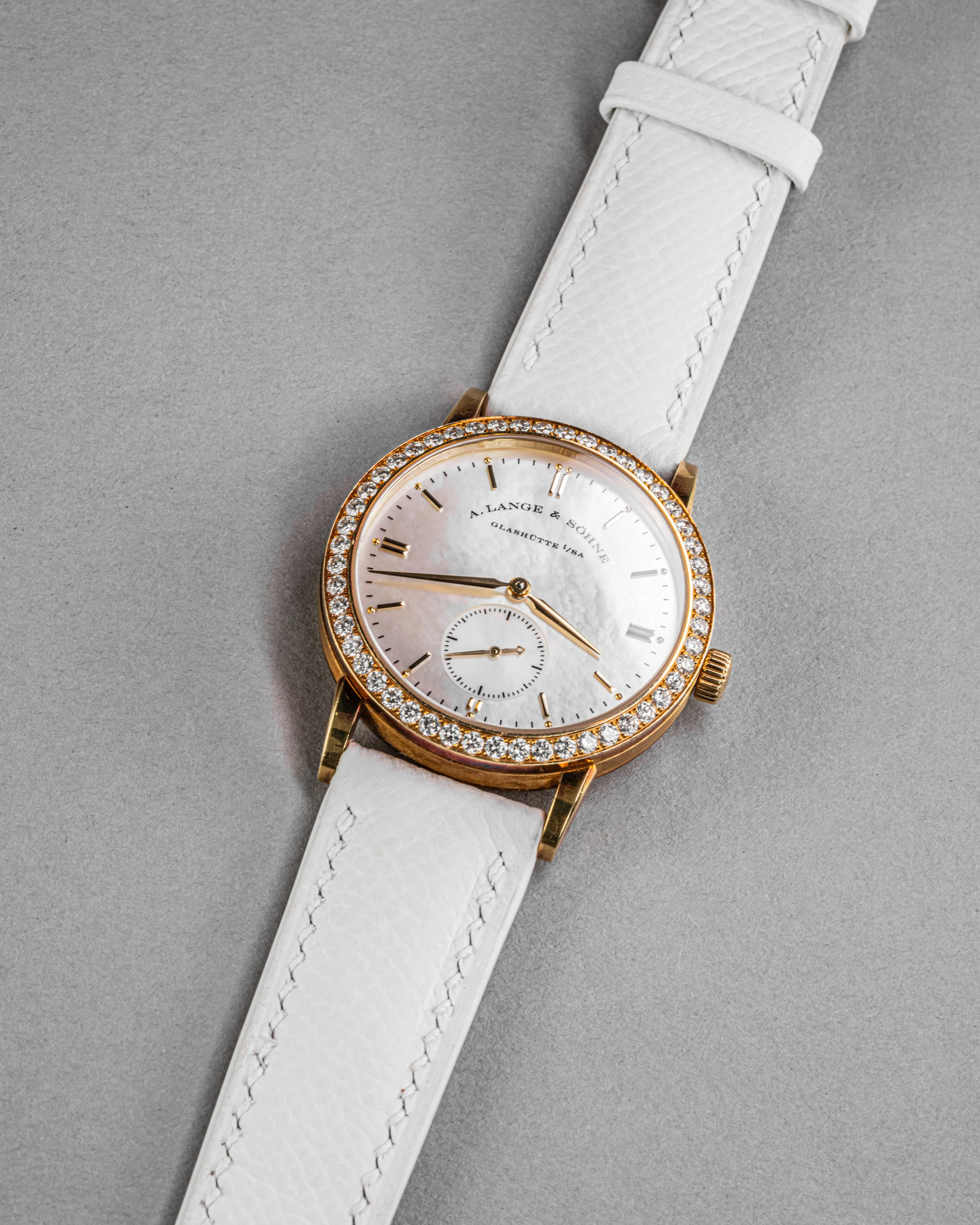 Solitaire Universal Straps in Snow White Epsom for Alange & Sohne