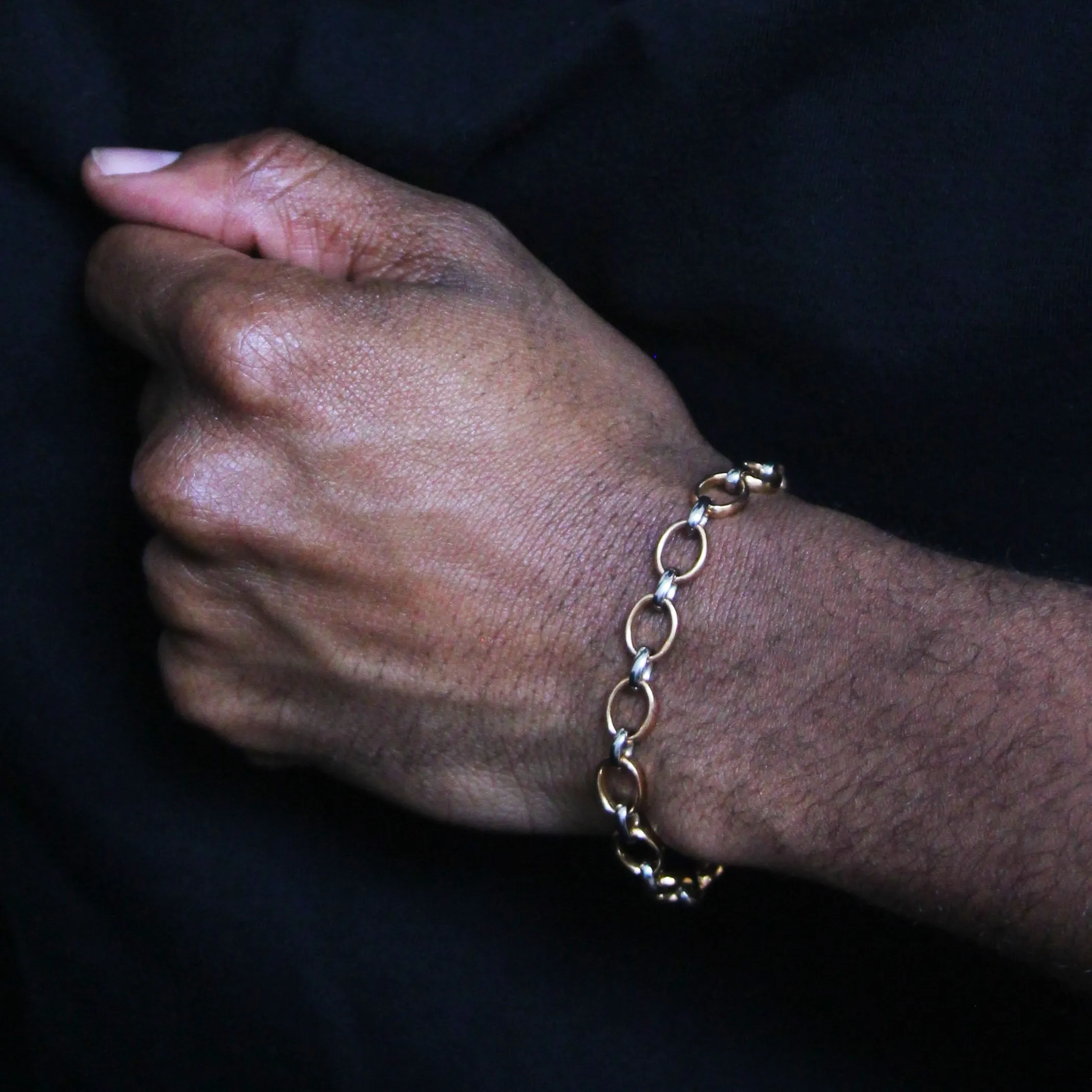Sonoma Mixed Link Two Tone Bracelet 22K Apricot Gold and 18K Alpine Gold
