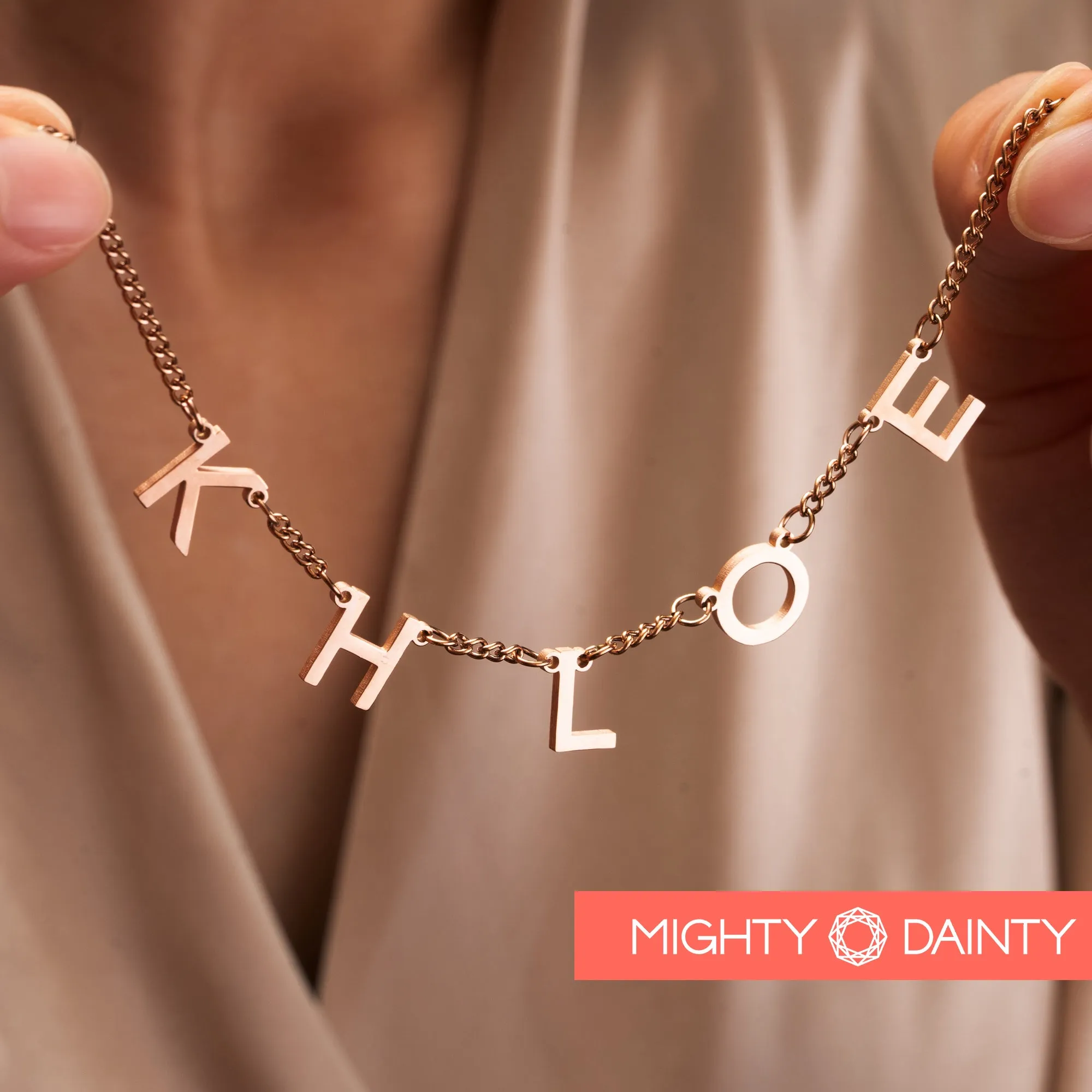 Spaced Name Initial Necklace
