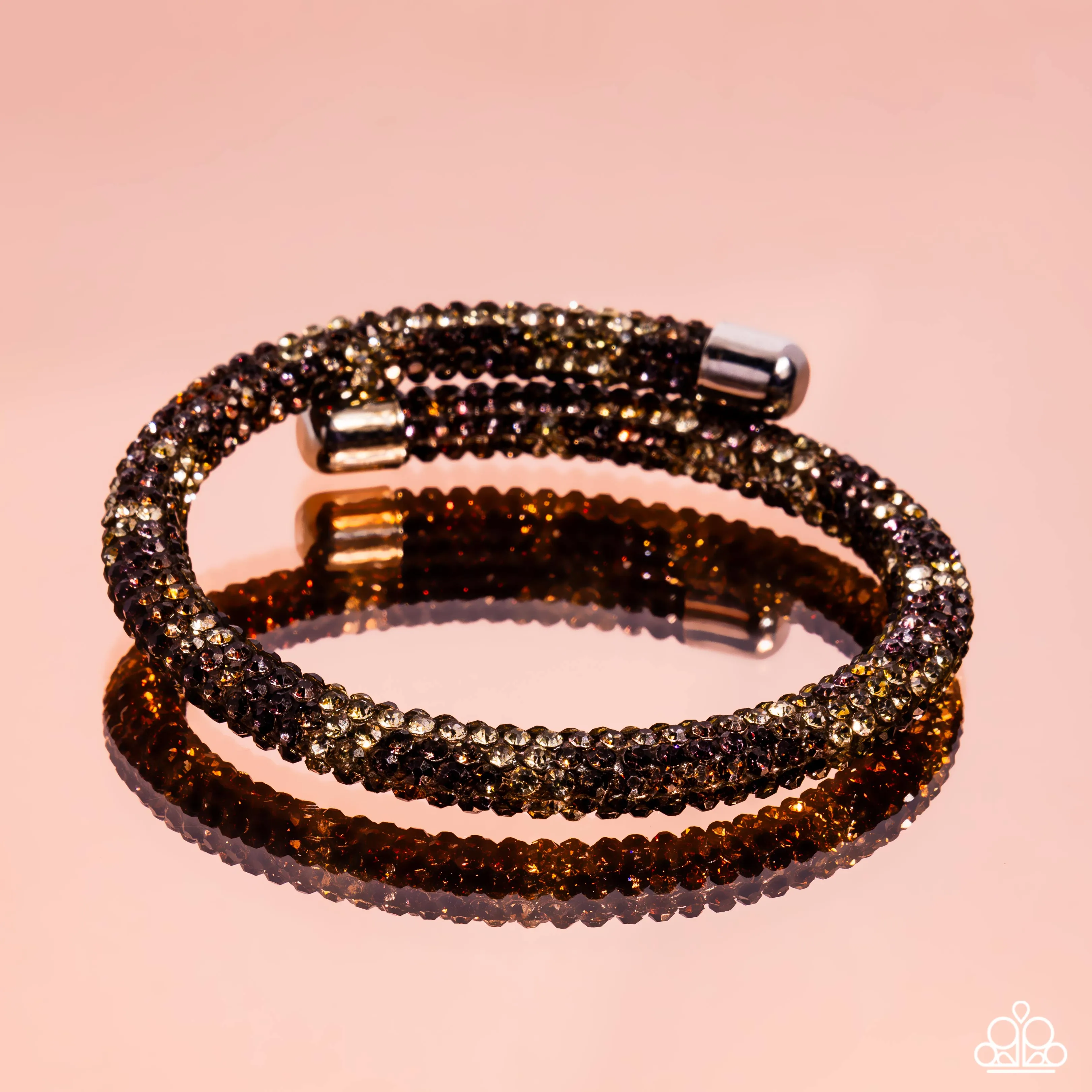 Stageworthy Sparkle - Multi - Cheetah Print Rhinestone Paparazzi Coil Bracelet - Pink Diamond Exclusive