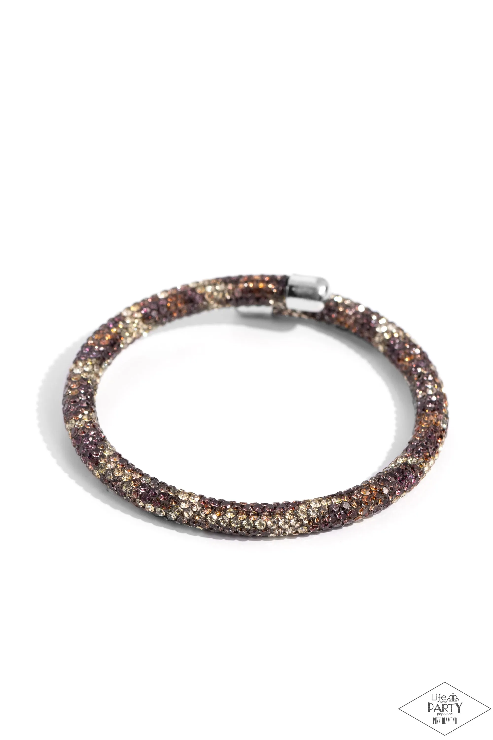 Stageworthy Sparkle - Multi - Cheetah Print Rhinestone Paparazzi Coil Bracelet - Pink Diamond Exclusive