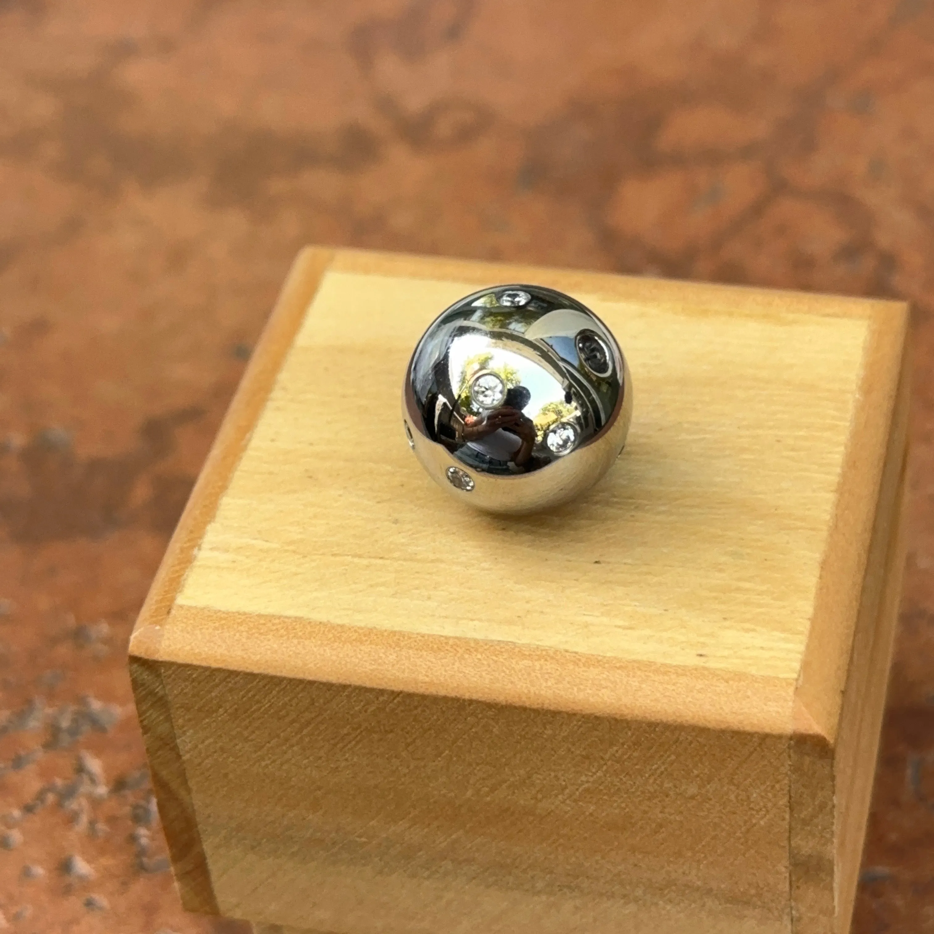 Stainless Steel 16mm Gypsy Set CZ Ball Swap Pendant