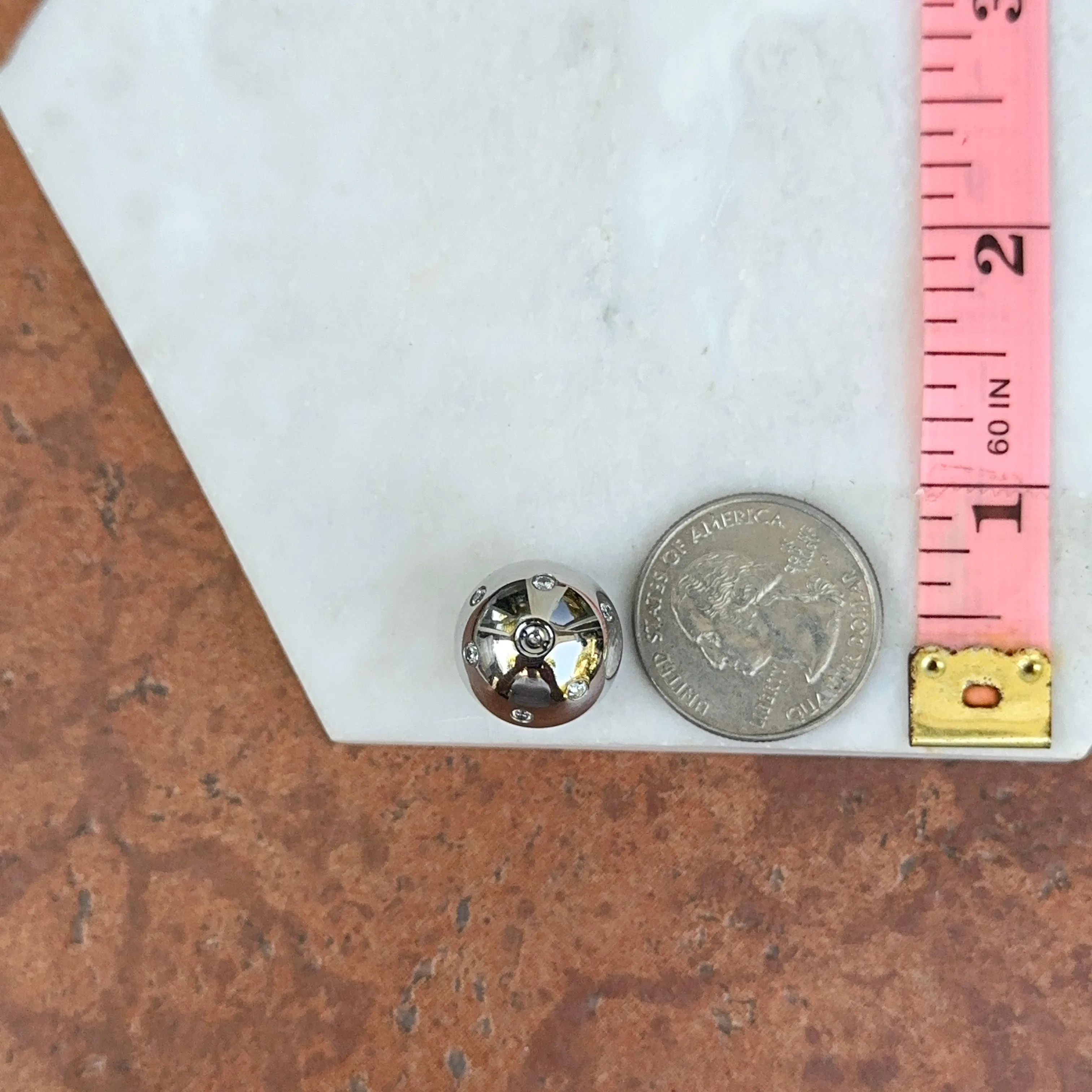 Stainless Steel 16mm Gypsy Set CZ Ball Swap Pendant