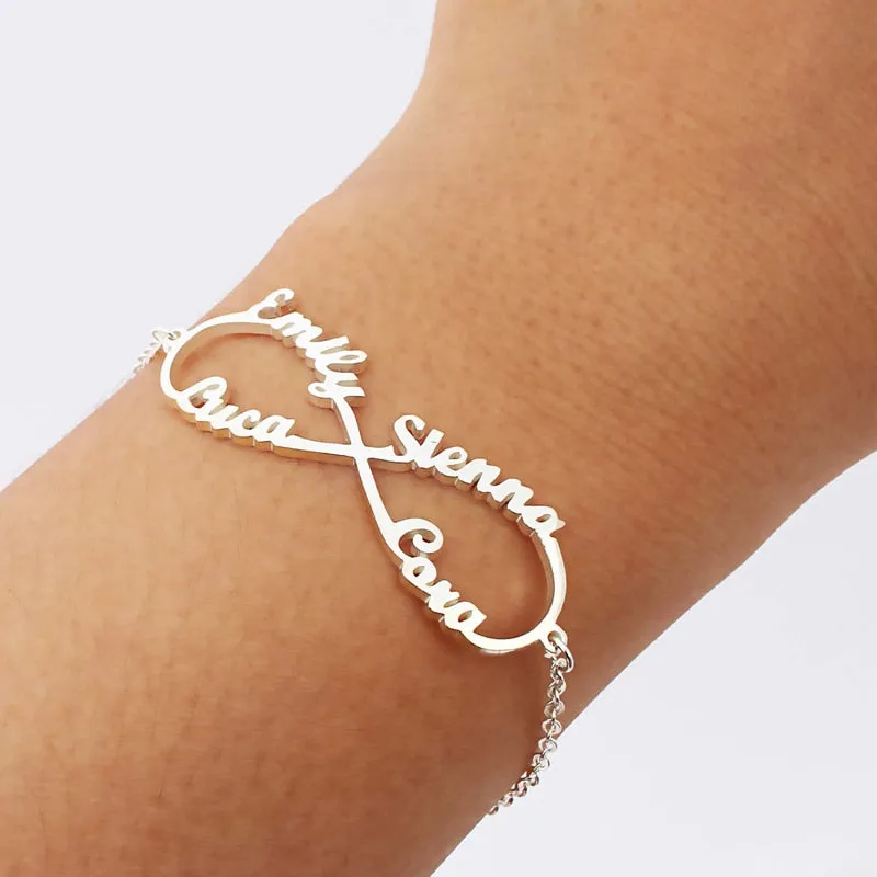 Stainless Steel Infinity Name Bracelet