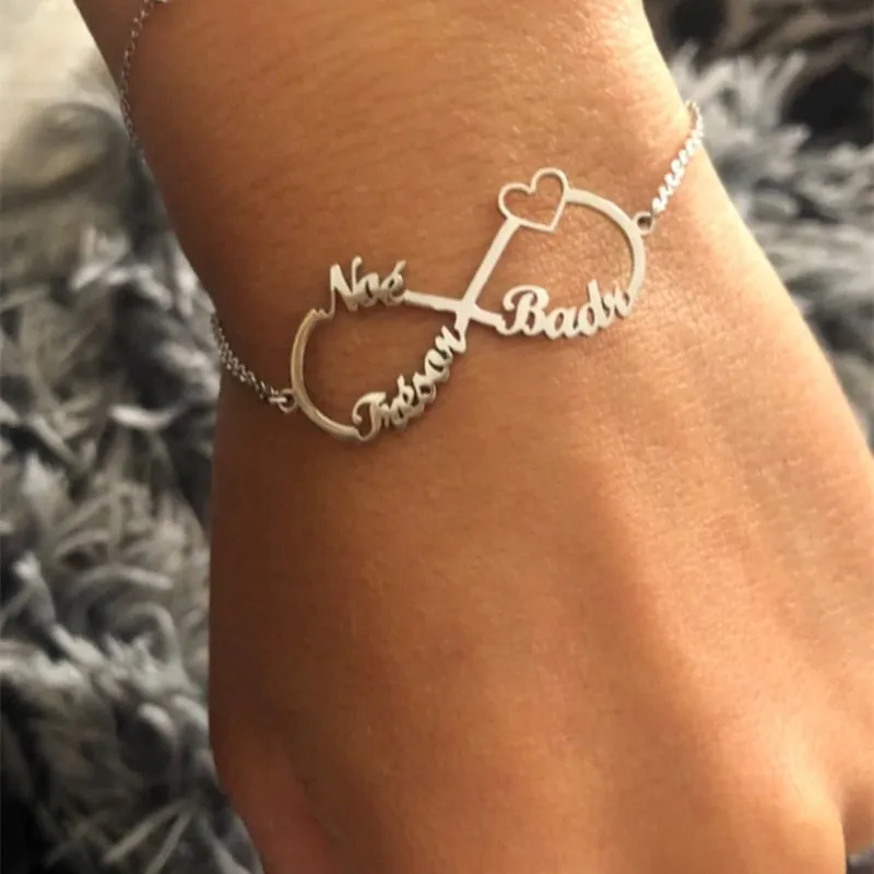Stainless Steel Infinity Name Bracelet