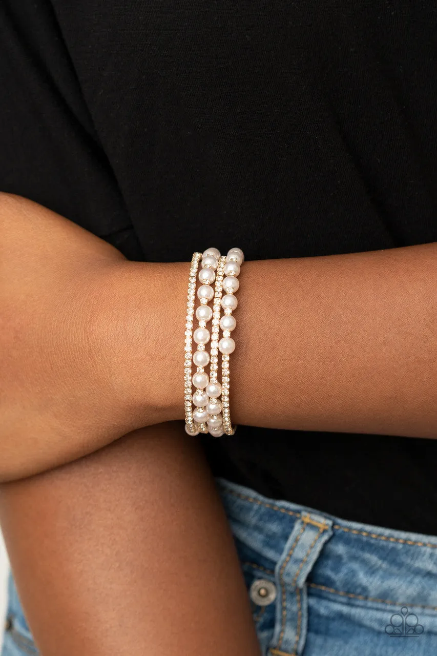 Starry Strut Gold Paparazzi Bracelet