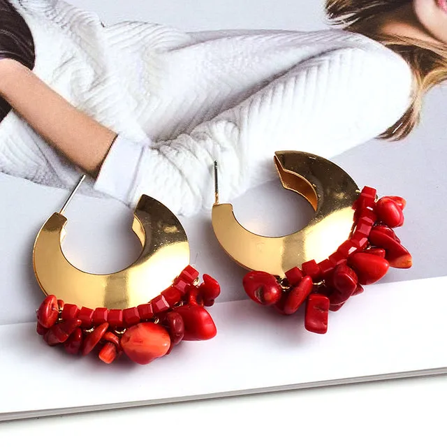 Statement Beaded Hoops