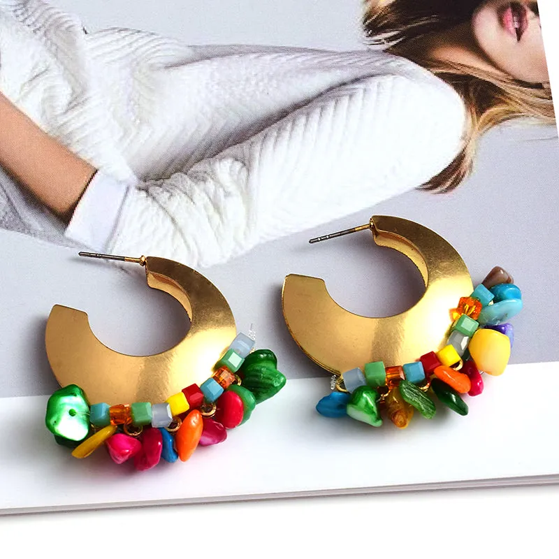 Statement Beaded Hoops