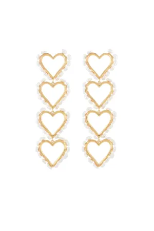 STATEMENT HEARTS EARRINGS WITH MINI PEARLS