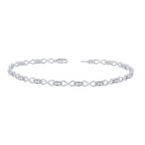 Sterling Silver 0.12Ctw Infinity Bracelet