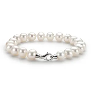 Sterling Silver 6-11mm White Freshwater Pearl Bracelet