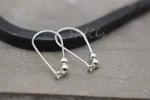 Sterling Silver Beaded Hoop Earrings