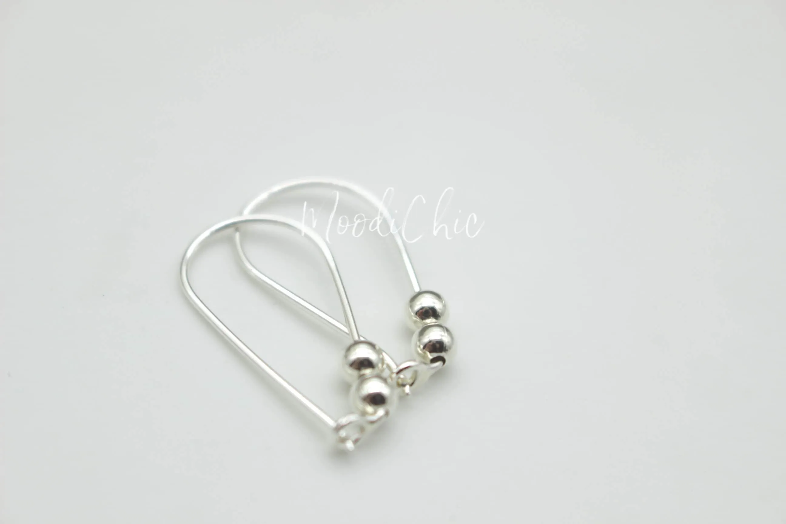 Sterling Silver Beaded Hoop Earrings