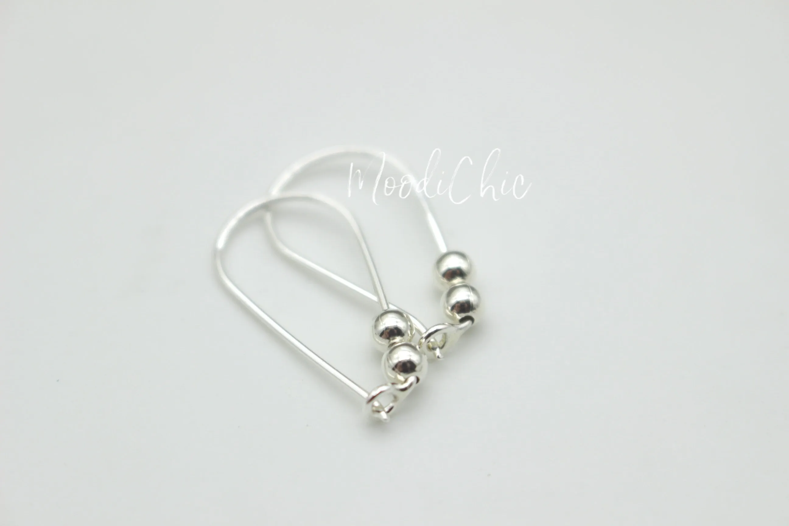 Sterling Silver Beaded Hoop Earrings