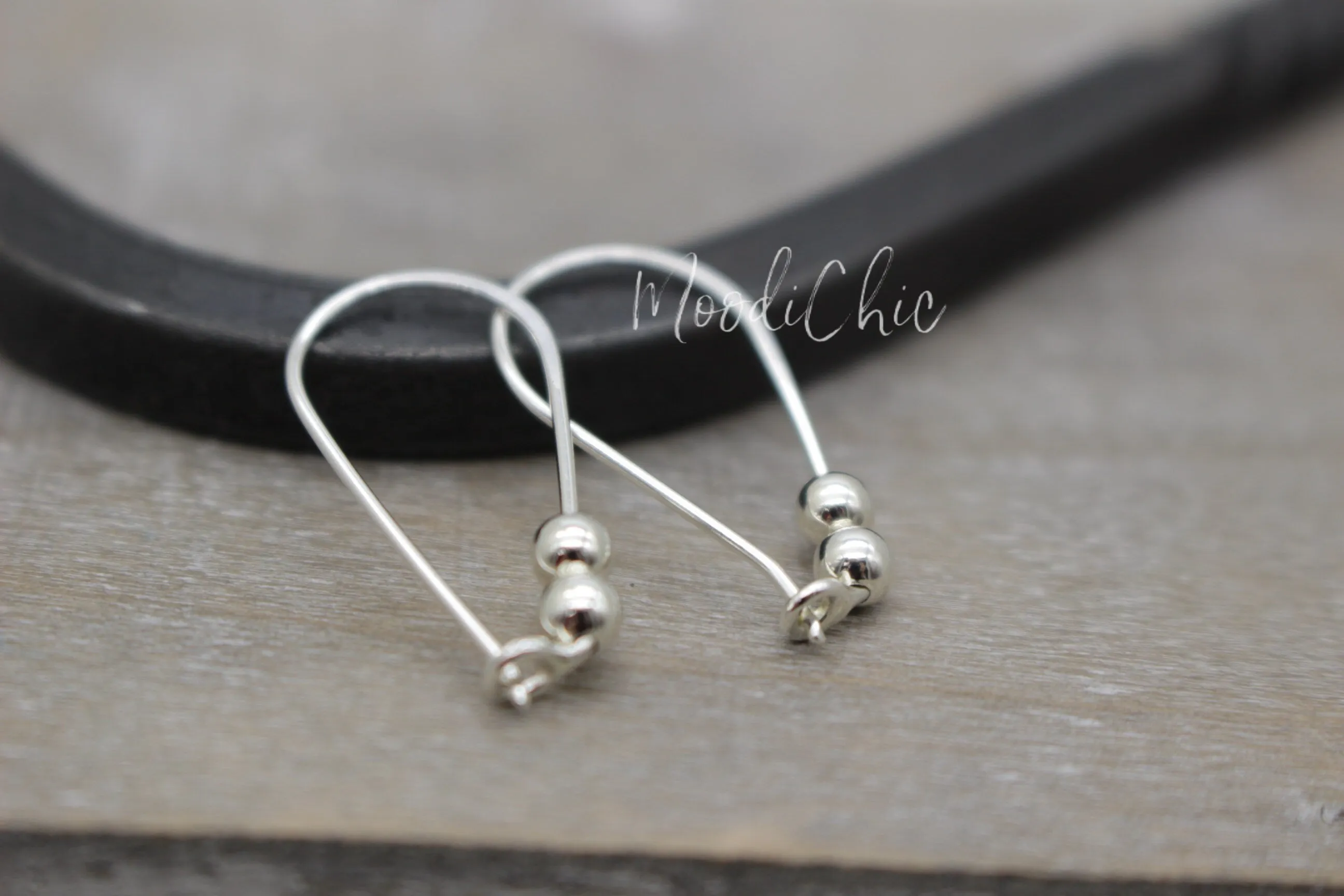 Sterling Silver Beaded Hoop Earrings