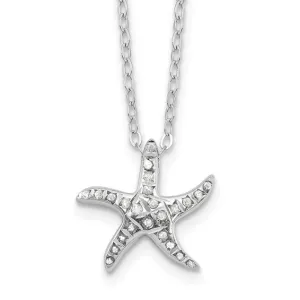 Sterling Silver Diamond Mystique Starfish 18" Necklace