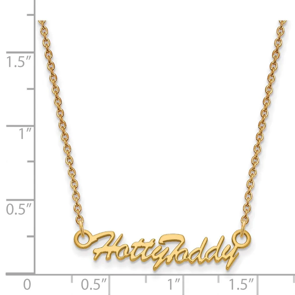 Sterling Silver Gold-plated University of Mississippi Hotty Toddy Script 18 inch Necklaces