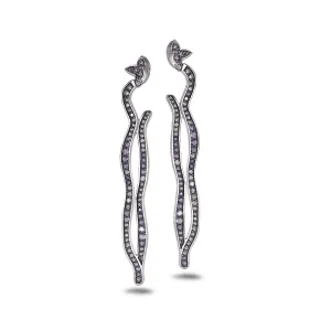 Sterling Silver Iolite Wave Drop Earrings