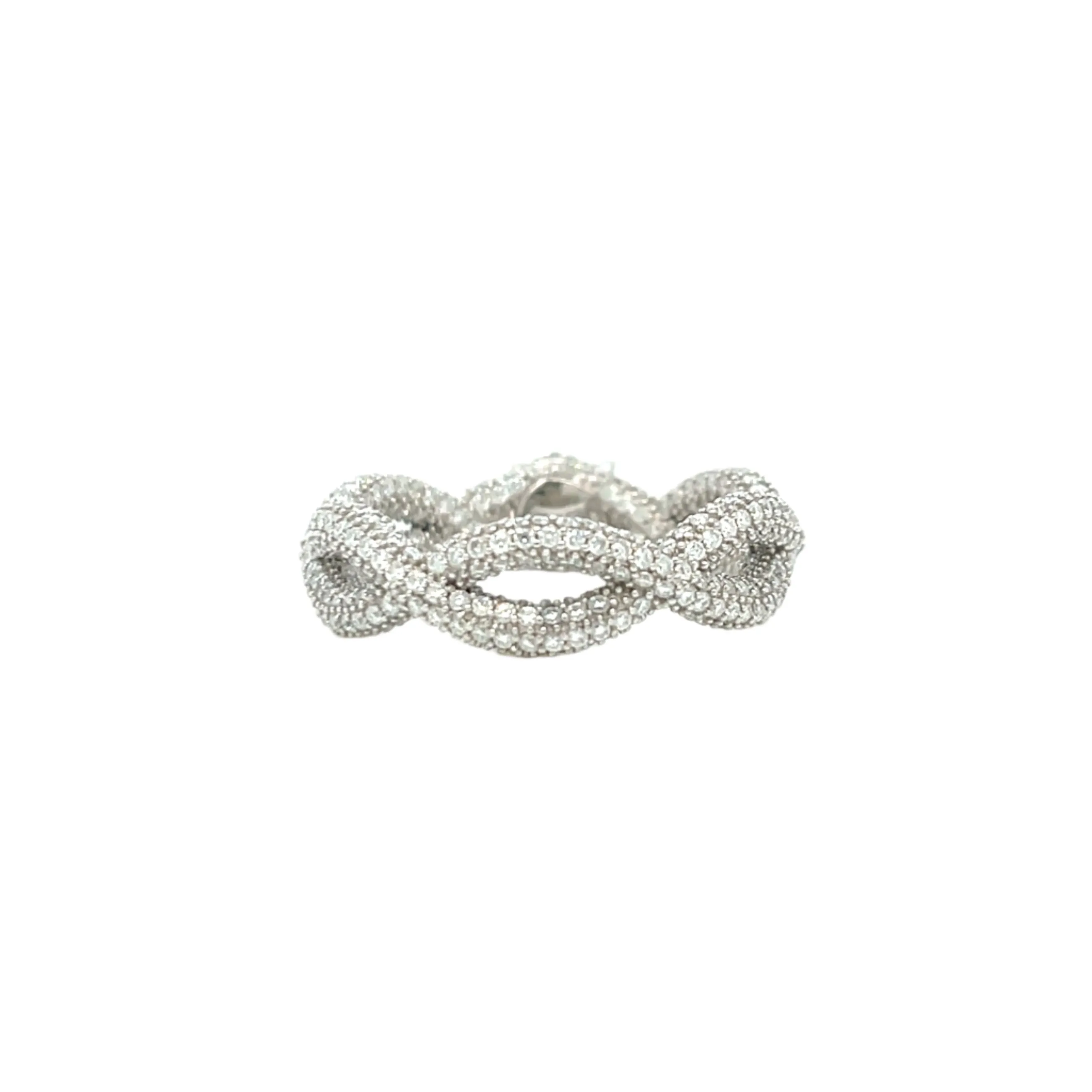 Sterling Silver Lab-Created Moissanite Infinity Solitaire Ring- M100079
