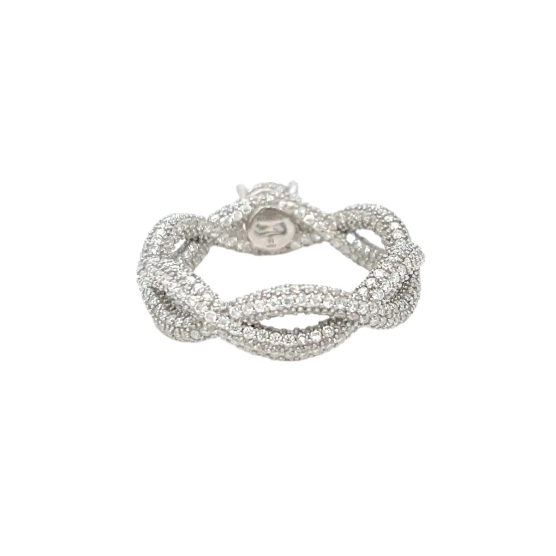 Sterling Silver Lab-Created Moissanite Infinity Solitaire Ring- M100079