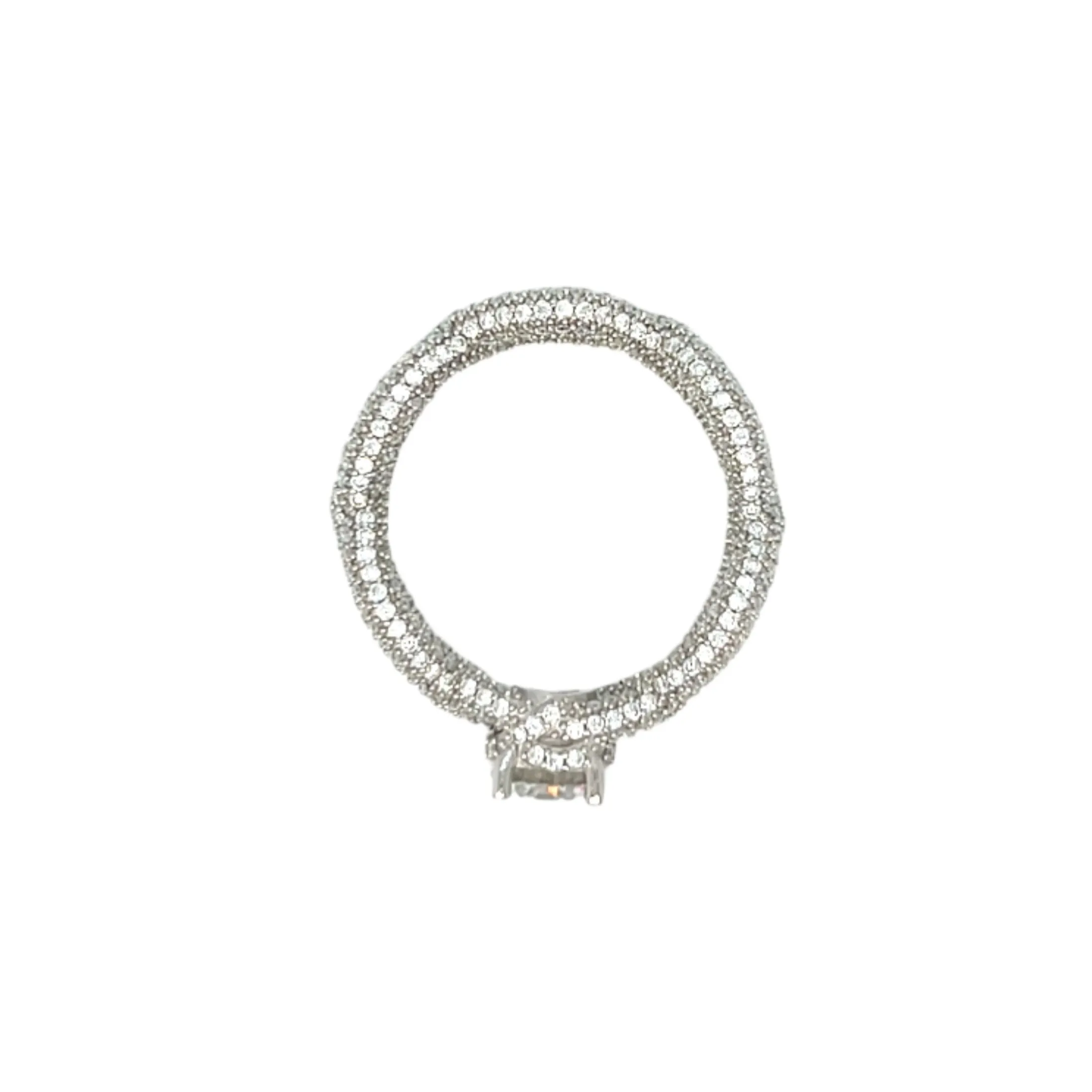 Sterling Silver Lab-Created Moissanite Infinity Solitaire Ring- M100079